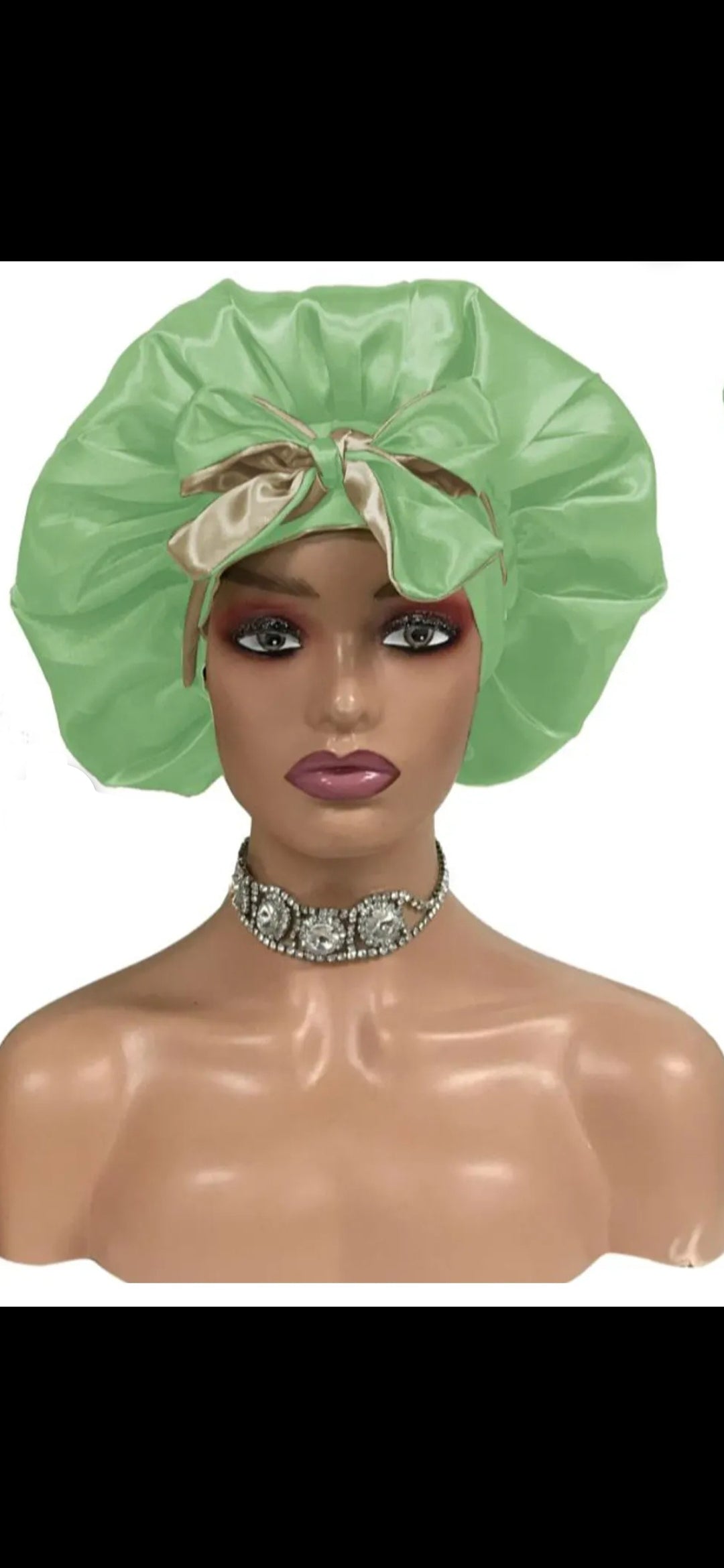 Forever Jasmine "Night Tierra" Reversible Double-Lined Satin Bonnet with Tie – Edge Protection & Stay-On Fit