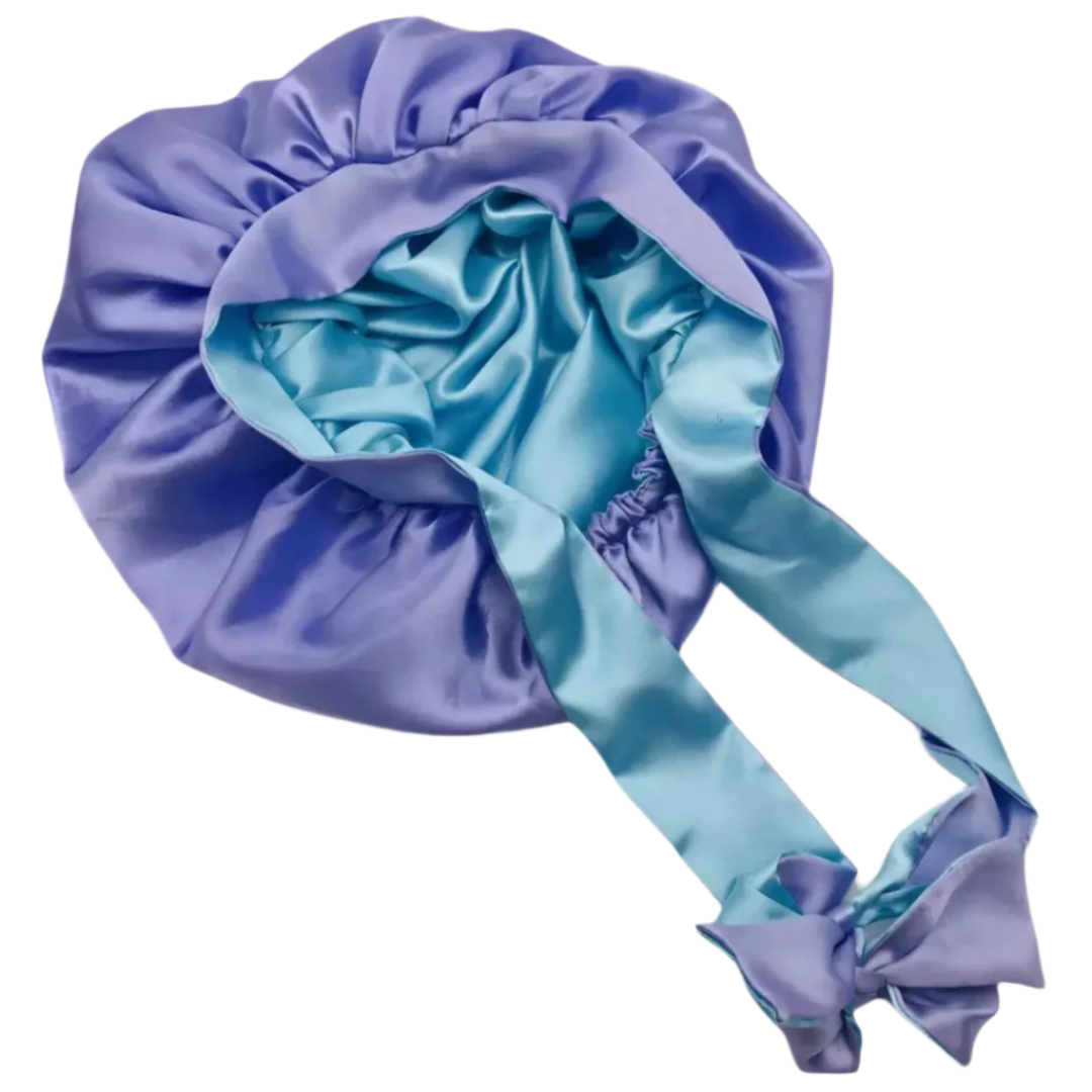 Forever Jasmine "Night Tierra" Reversible Double-Lined Satin Bonnet with Tie – Edge Protection & Stay-On Fit