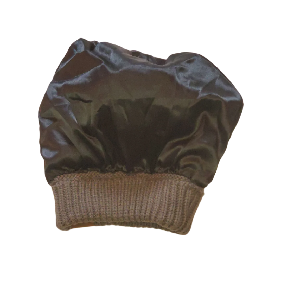 Satin Lined Beanie Cap w/ Pom Pom