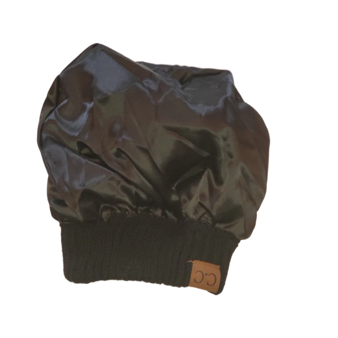 Forever Jasmine Satin Lined Beanie Cap w/ Pom Pom