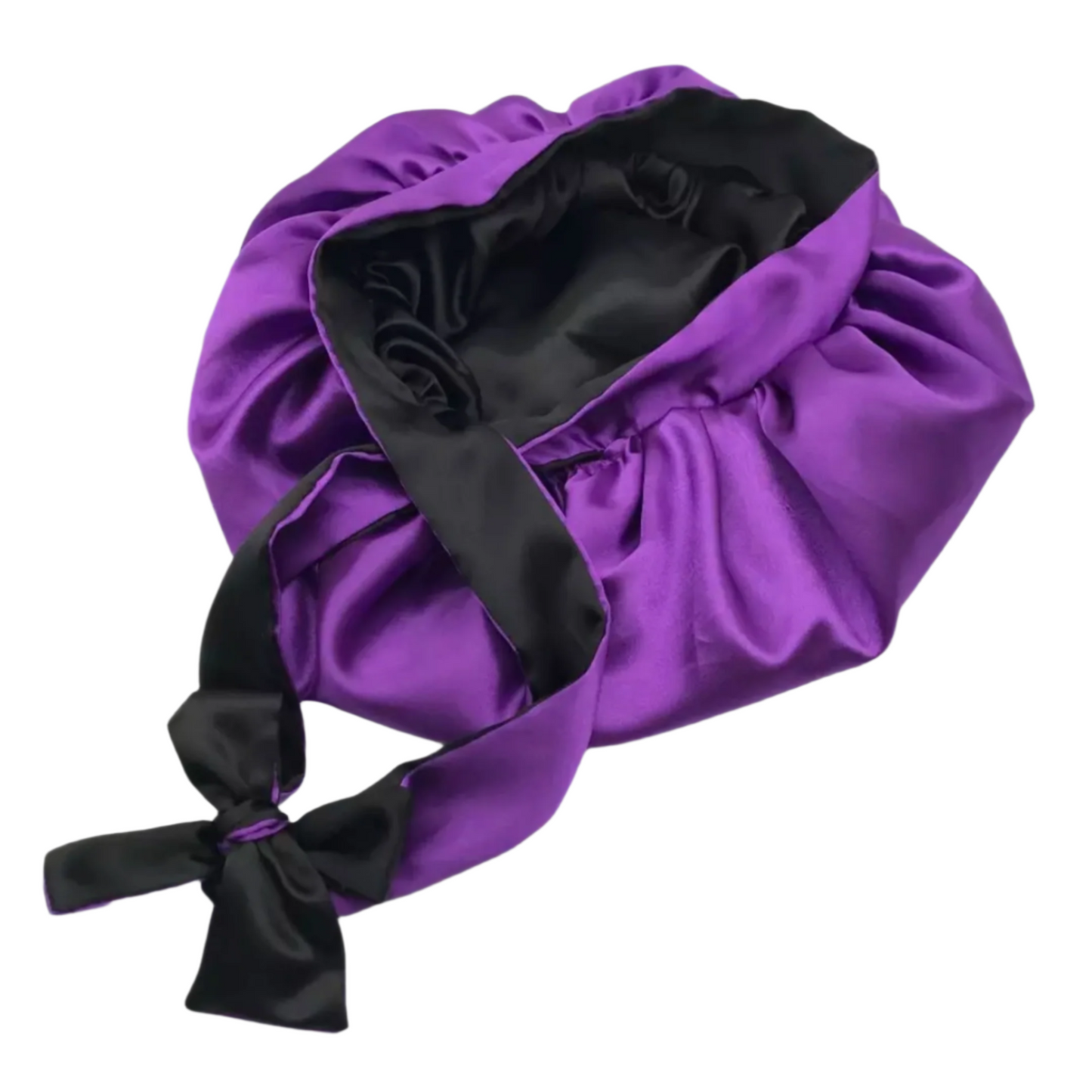 Forever Jasmine "Night Tierra" Reversible Double-Lined Satin Bonnet with Tie – Edge Protection & Stay-On Fit